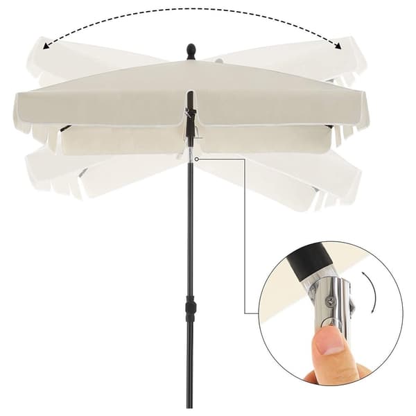 Parasol - puutarha -parasoli - suorakaiteen muotoinen - 180 x 125 cm - kallistettava - beige