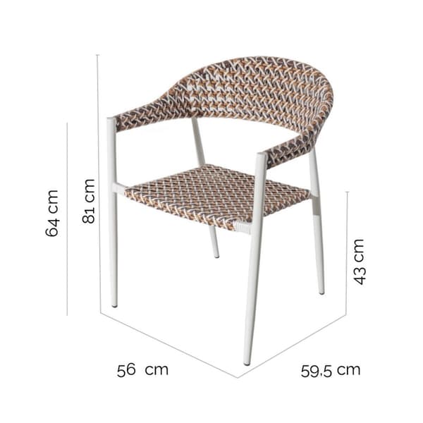 Vrtni stol Nadia Biscuit Aluminium