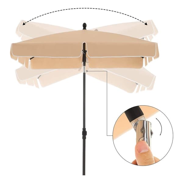 Parasol - Rektangulär balkongparasol - 180 x 125 cm - Tiltable - Taupe
