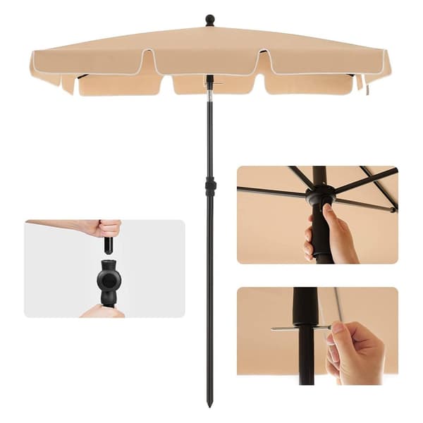 Parasol - Rektangulär balkongparasol - 180 x 125 cm - Tiltable - Taupe