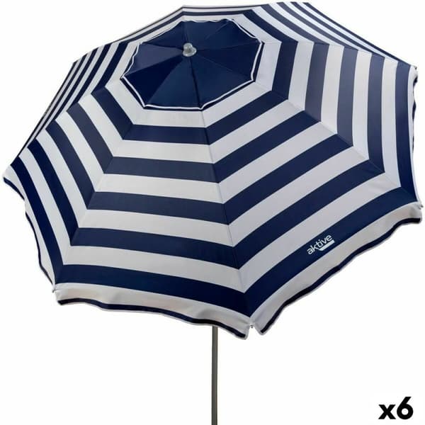 Napernyő Aktive Blå/Vit 220 x 209 x 220 cm Stål Oxford-tyg (6 antal)