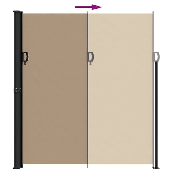 Infällbar sidomarkis taupe 220x600 cm