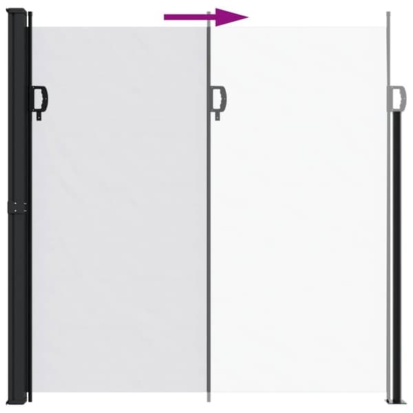 Infällbar sidomarkis vit 200x600 cm