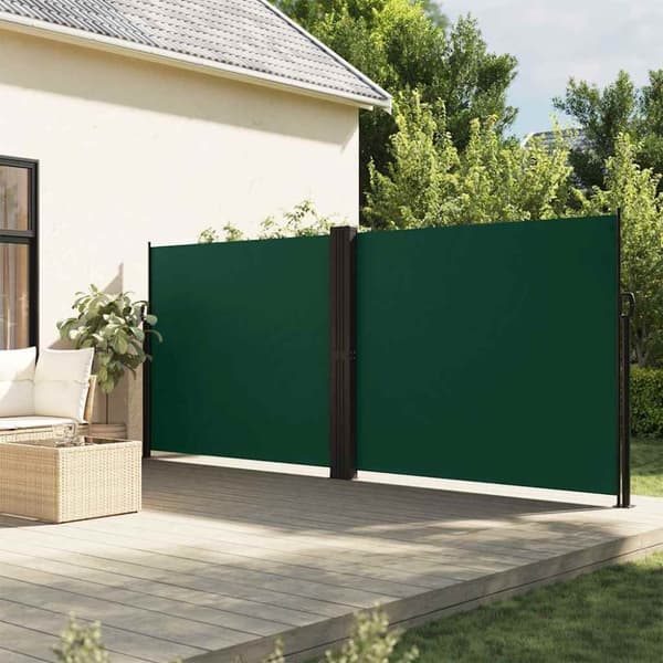 Infällbar sidomarkis mörkgrön 180x600 cm