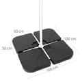 Miniatyrbillede 3 af 4: Fod for strandparasol Aktive 50 x 7,5 x 50 cm Plastik