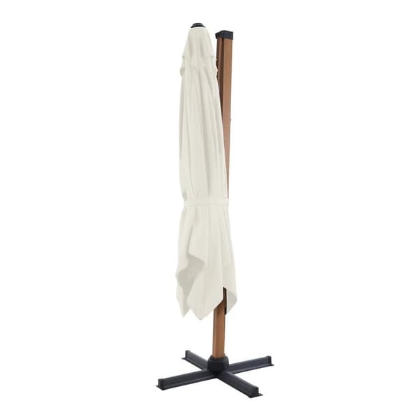 AXI Apollo Premium aurinkovarjo suorakulmainen 300x300 cm Wood look / Beige | Puutarhan aurinkovarjo alumiinirungolla | Mukana ristijalka ja suojus.
