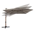 Miniatyrbillede 3 af 6: AXI Apollo Premium Parasoll rektangulært 300x300 cm i Trälook / Taupe | Parasoll for trädgården med aluminiumram | Inklusive kryssfot &amp; lås