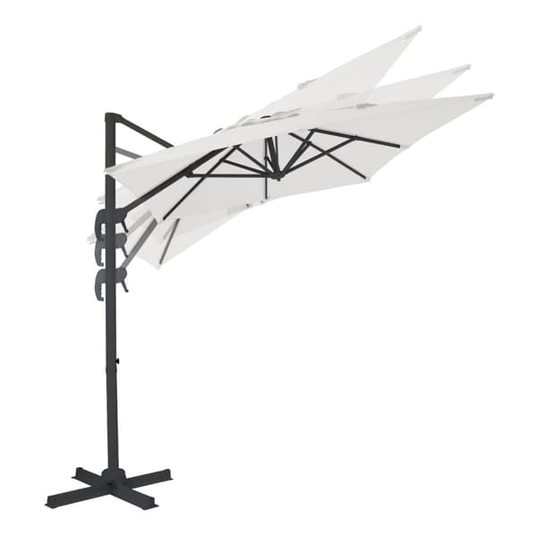 AXI Coco Parasoll Grå, Beige - Parasoll stort 200x300 cm - Hängparasoll, Aluminiumram, 360° Rotation, Parasoll balkong 3x3 - UV-resistent