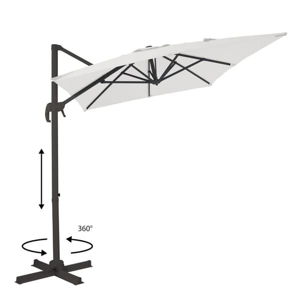AXI Coco Parasoll Grå, Beige - Parasoll stort 200x300 cm - Hängparasoll, Aluminiumram, 360° Rotation, Parasoll balkong 3x3 - UV-resistent