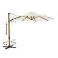 Miniatyrbillede 5 af 7: AXI Cyrus Premium Parasoll Rund Ø 300 cm i Trälook / Beige | Runt parasoll för trädgården med aluminiumram | Inklusive kryssfot &amp; lås