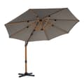 Pikkukuva 3 / 7: AXI Cyrus Premium aurinkovarjo pyöreä Ø 300 cm Wood look / Taupe väri | Pyöreä aurinkovarjo puutarhaan alumiinirungolla | Sisältää ristijalan ja
