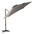Pikkukuva 2 / 7: AXI Cyrus Premium aurinkovarjo pyöreä Ø 300 cm Wood look / Taupe väri | Pyöreä aurinkovarjo puutarhaan alumiinirungolla | Sisältää ristijalan ja