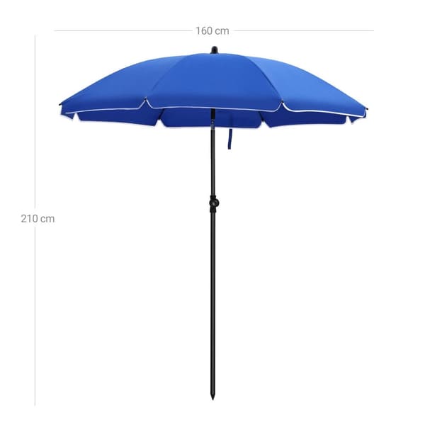 Parasol - puutarha -parasoli - Ø160 cm - kallistettava - kahdeksankulmainen - kampi - sininen