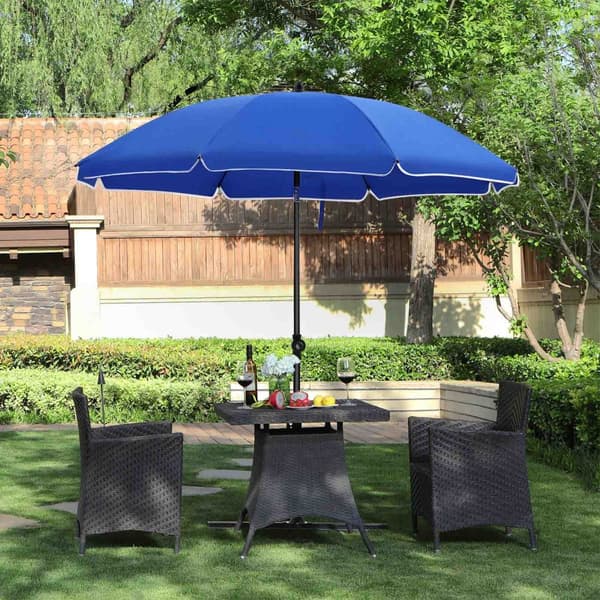 Parasol - puutarha -parasoli - Ø160 cm - kallistettava - kahdeksankulmainen - kampi - sininen