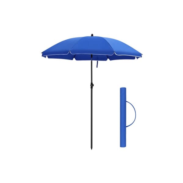 Parasol - puutarha -parasoli - Ø160 cm - kallistettava - kahdeksankulmainen - kampi - sininen