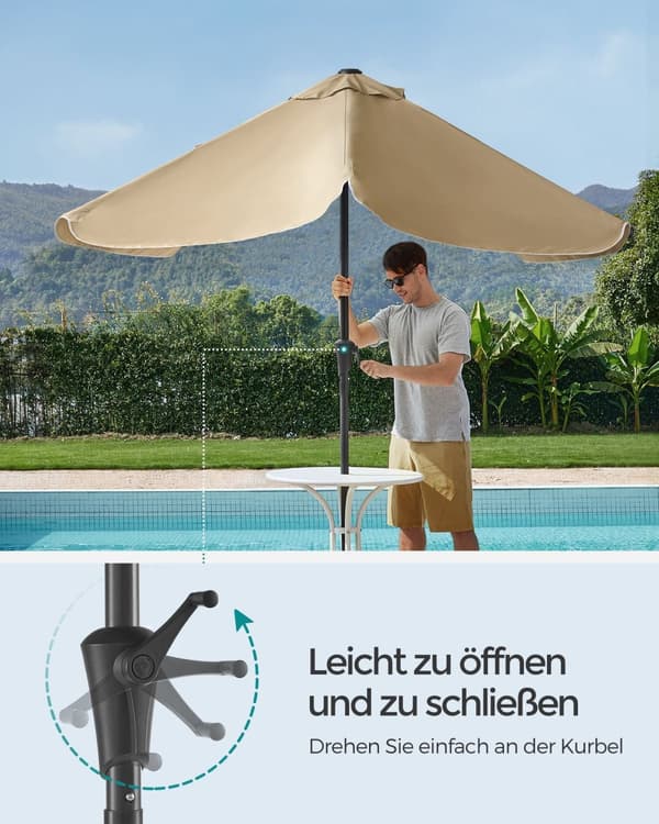 Suorakulmainen parveke parasoli - ilman standardia - taupe