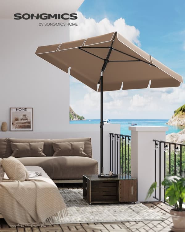 Parasol 200 x 125 cm fällbart och justerbart i höjd
