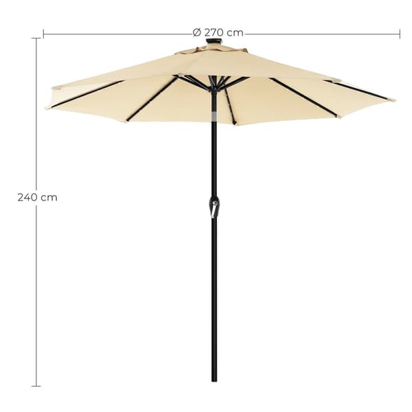 Parasol with-LED-valaistus aurinkoenergiaa
