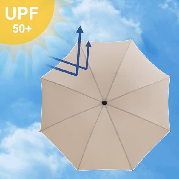 Parasol - puutarha parasoli Ø160 cm - kahdeksankulmainen kattoluukku - polyesteri/kuituoptiikka - taupe
