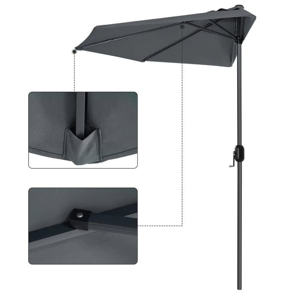 Parasol - Terrace Parasol - Med krumtap - Ø 270 cm - Beige