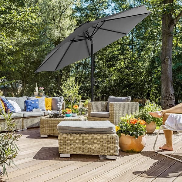 Parasol - Terrace Parasol - Med krumtap - Ø 270 cm - Beige