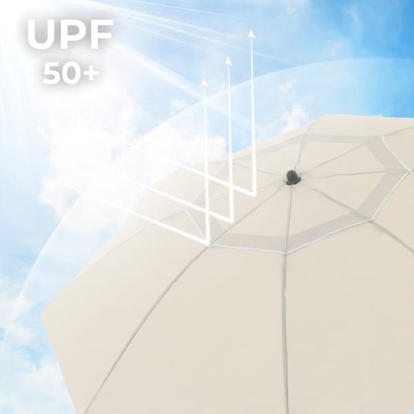 Parasol - Ø 200 cm - Strandparasol - vippbar - beige