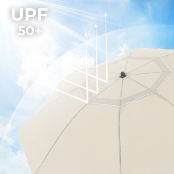 Parasol - Ø 200 cm - Strandparasol - vippbar - beige