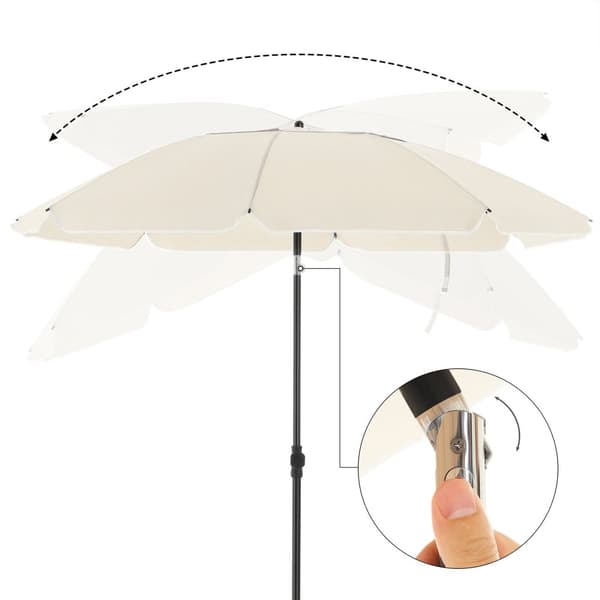 Parasol - Ø 200 cm - Strandparasol - vippbar - beige