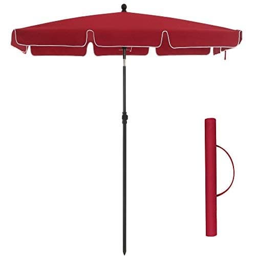 Parasol - rektangulær balkonparasol - 200 x 125 cm - rød