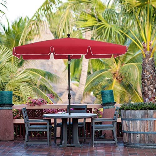 Parasol - rektangulær balkonparasol - 200 x 125 cm - rød