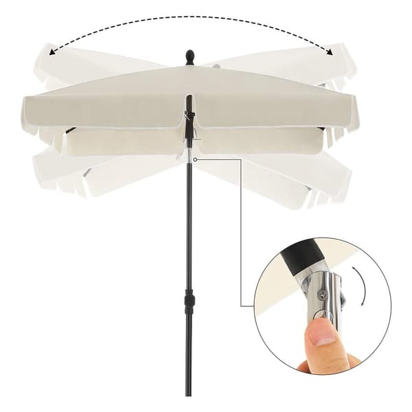 Parasol - balkong parasol - rektangulär - 200 x 125 cm - solskydd - beige