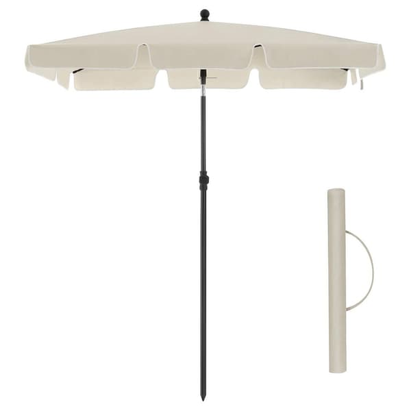 Parasol - balkong parasol - rektangulär - 200 x 125 cm - solskydd - beige