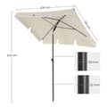 Miniatyrbild 9 av 9: Parasol - balkong parasol - rektangulär - 200 x 125 cm - solskydd - beige