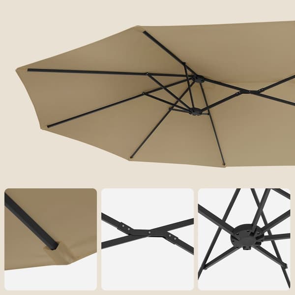 Parasol - Ekstra stor haveparasol - oval markise - brun
