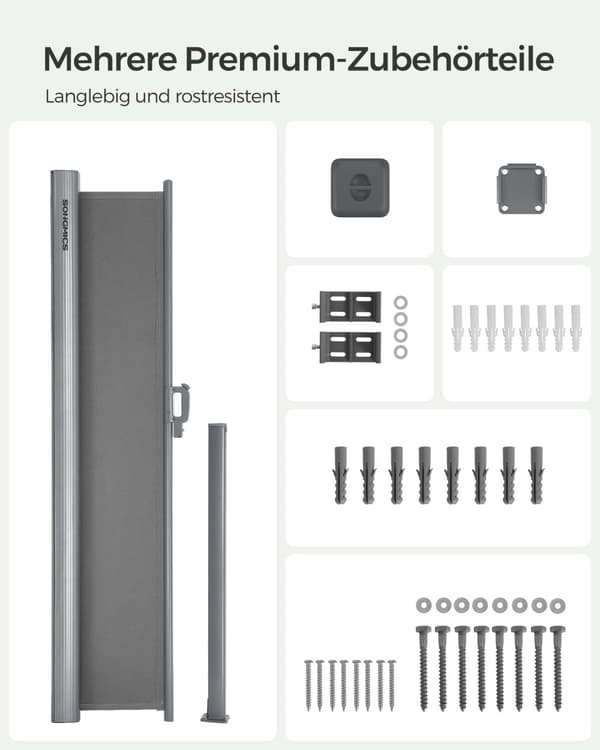 Side Canopy - Udvides - 180 × 400 cm - til balkon