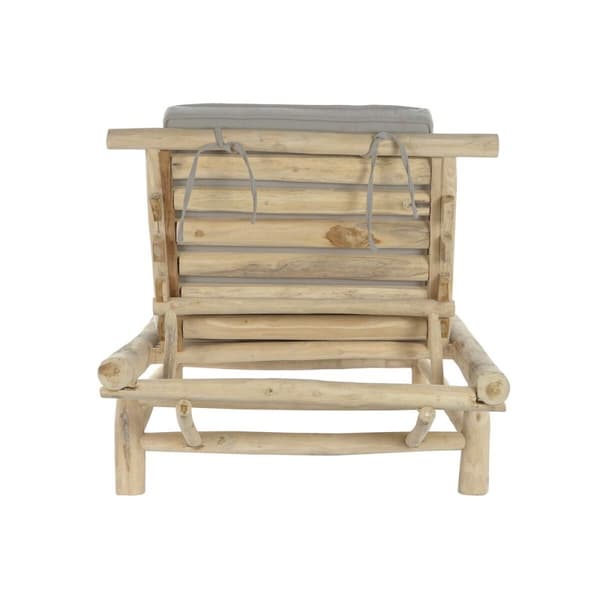 Edények DKD Home Decor Naturell Teak Polyester Ljusgrå (209 x 86 x 35 cm)