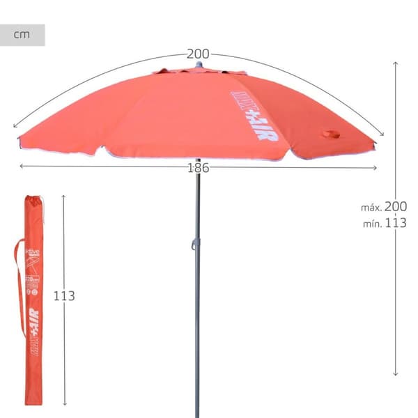 Napernyő Aktive UV50 Ø 200 cm Korall Polyester Aluminium 200 x 198 x 200 cm (6 antal)