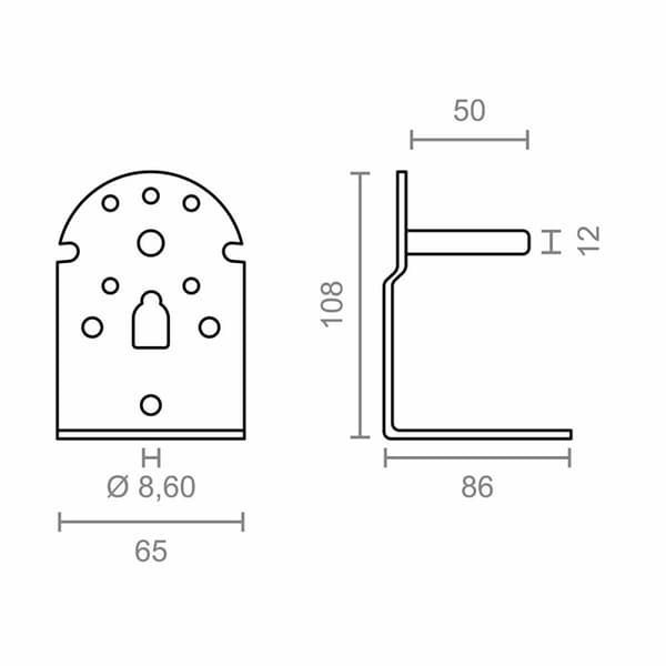 Stöd för markis Micel TLD08 Vit 6,5 x 8,6 x 10,8 cm Axel