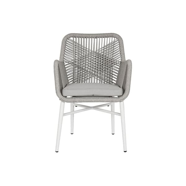 Trädgårdssoffa Home ESPRIT Vit Grå Aluminium syntetisk rattan 57 x 63 x 84 cm