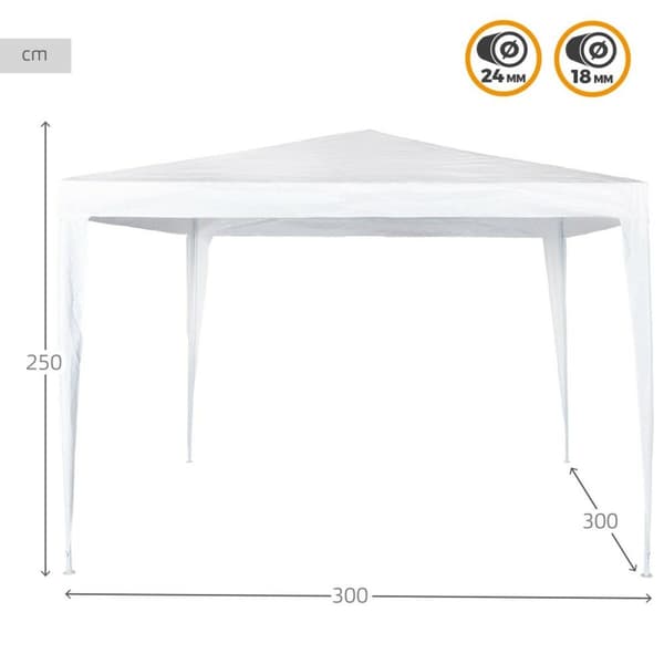 Gazebo Aktive 300 x 250 x 300 cm Hvid Plastik