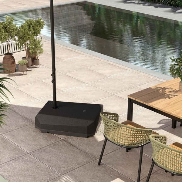 Rootz 90L Parasol Base - Sateenvarjojalusta - Patio -pidike - Helppo liikkuvuus pyörillä ja kahvalla - 80L x 60W x 20H CM