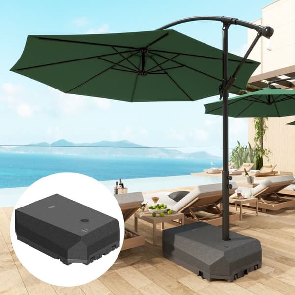 Rootz 90L Parasol Base - Sateenvarjojalusta - Patio -pidike - Helppo liikkuvuus pyörillä ja kahvalla - 80L x 60W x 20H CM