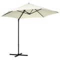 Pikkukuva 1 / 7: Rootz Cantolever Parasol - Ulkon sateenvarjo - Puutarhan auringonvarjostin - UV -suoja - halkaisija 256 cm - beige - 100 cm: n pohja