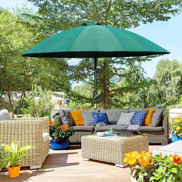 Rootz Garden Parasol - Tiltable paraply - Sunshade Canopy - UV -beskyttelse - 2,5 m diameter x 2,4 m højde - Grøn