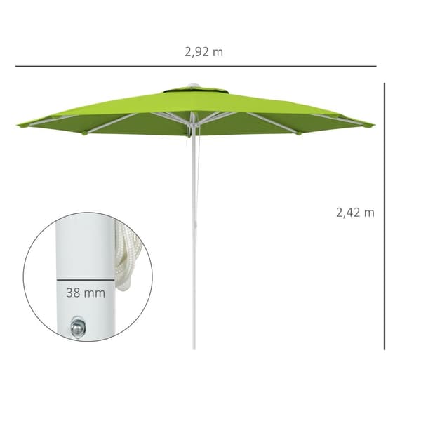Rootz Octagonal Garden Parasol - utomhusparaply - Sun Canopy - UV Protection - Ø 292 x 242h cm