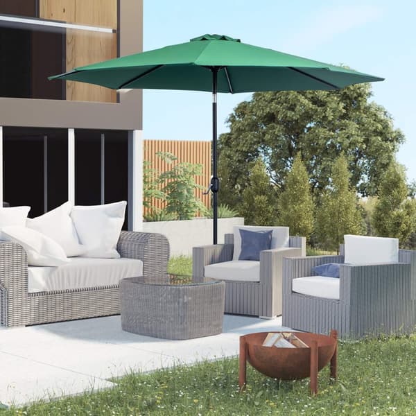 Rootz Round Garden Parasol - Patio Sunshade - Kallistus parveke sateenvarjo - UV -suoja - 295 cm x 250 cm