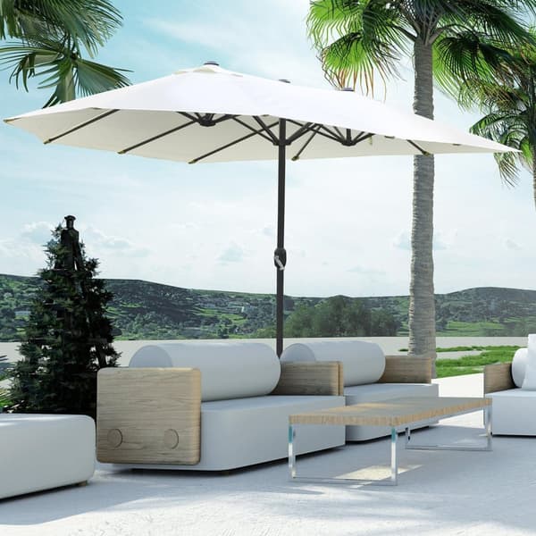Rootz XXL -puutarhan sateenvarjo - Suuri Parasol - Patio Shade - Kampin aukko - 4,6 m x 2,7 m x 2,4m - Painopussit ja pohja