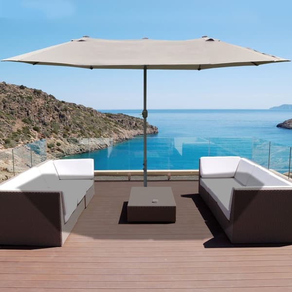 Rootz XXL Garden Parasol - Patio paraply - Udendørs solskærm - High Density Steel & Polyester - 460 cm x 270 cm x 240 cm