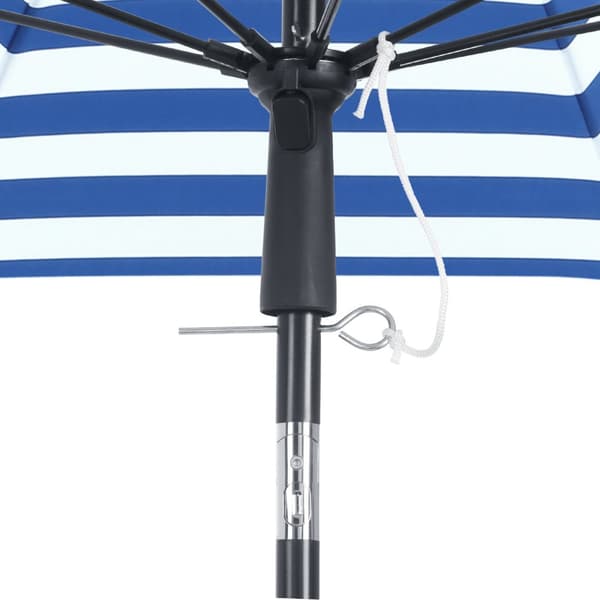 Parasol - Ranta -parasoli UV -suojauksella UPF 50+ - kallistettava - kantolaukulla - sininen/valkoinen raidallinen