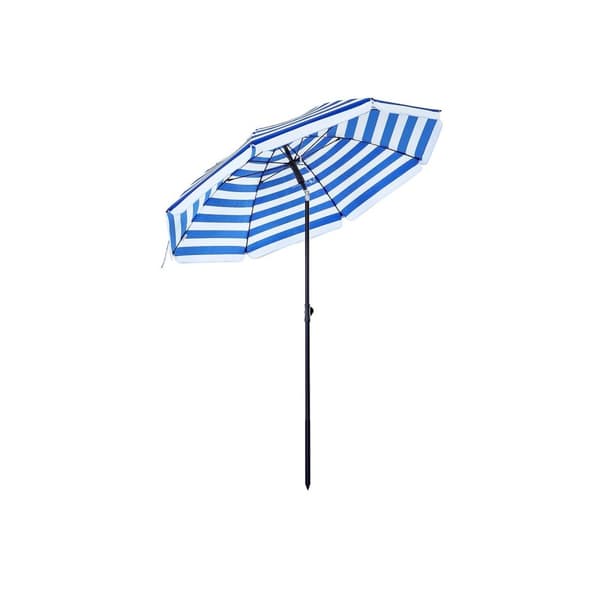 Parasol - Ranta -parasoli UV -suojauksella UPF 50+ - kallistettava - kantolaukulla - sininen/valkoinen raidallinen